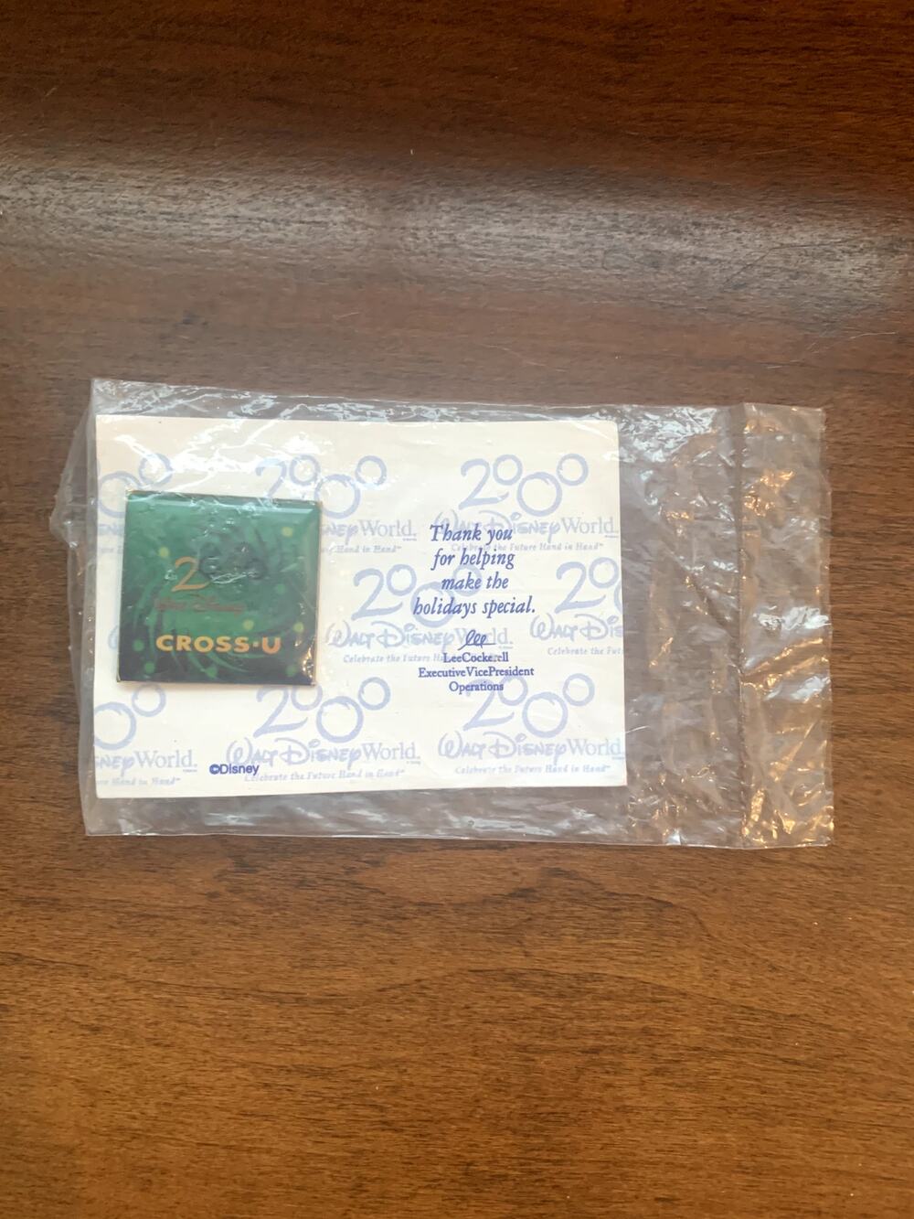 Cross U Year 2000 Square Employee Disney Trading Pin